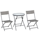 Outsunny Rattan Bistro Set - Grey