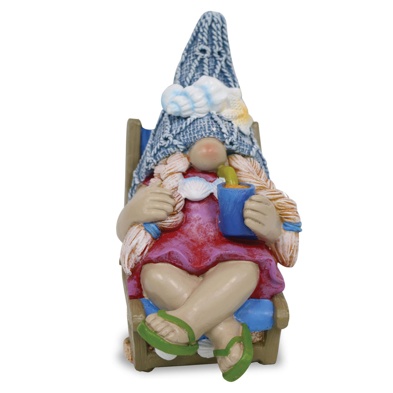 Silver & Stone Jinxie Beach Ready Garden Gnome Ornament- Girl