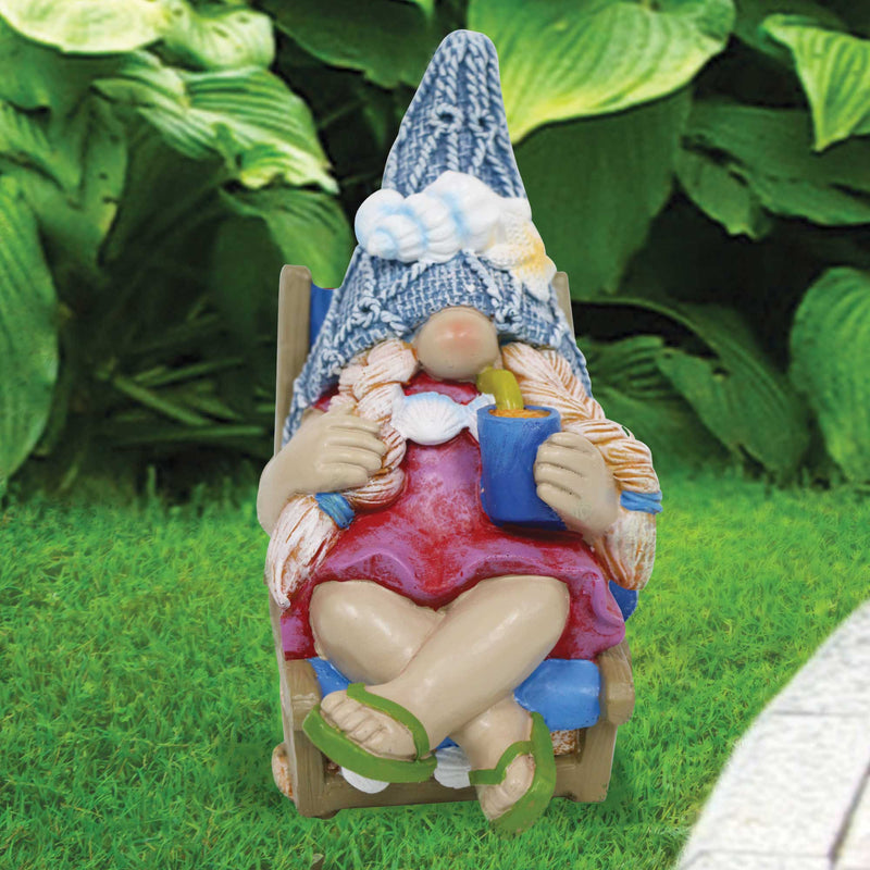 Silver & Stone Jinxie Beach Ready Garden Gnome Ornament- Girl