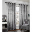Ombre Velvet Eyelet Curtains - Silver
