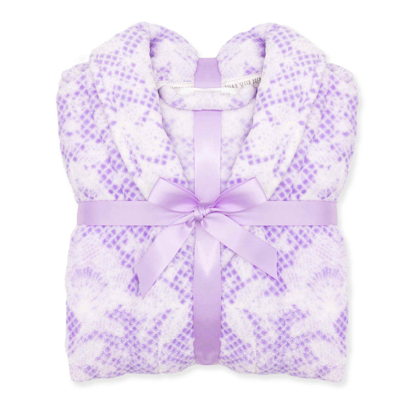 Ladies  Fleece Dressing Gown-Lilac