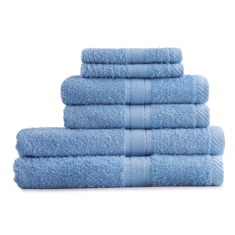 Towel Bale 6 Piece 100% Cotton - Cornflower