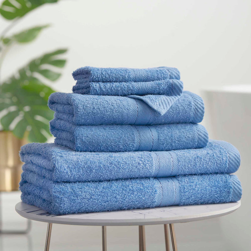 Towel Bale 6 Piece 100% Cotton - Cornflower