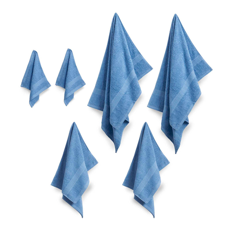 Towel Bale 6 Piece 100% Cotton - Cornflower