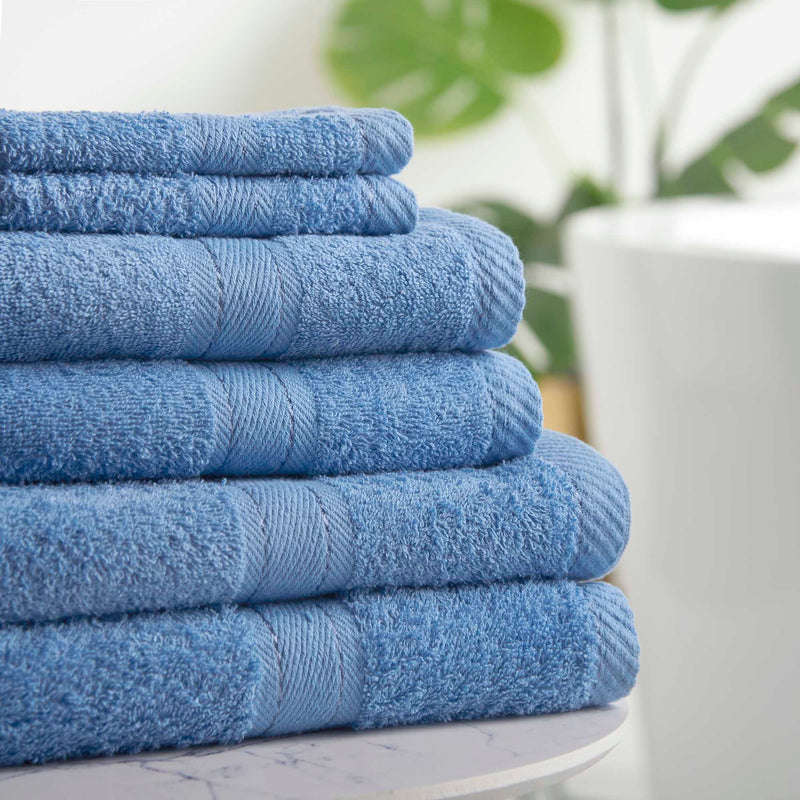 Towel Bale 6 Piece 100% Cotton - Cornflower