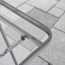 Silver & Stone Folding Side Table with Glass Top 40cm x 40cm x 46cm