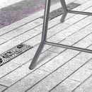 Silver & Stone Folding Side Table with Glass Top 40cm x 40cm x 46cm
