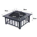 Silver & Stone 3 in 1 Outdoor Fire Pit with BBQ Grill Shelf & Waterproof Cover