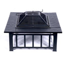 Silver & Stone 3 in 1 Outdoor Fire Pit with BBQ Grill Shelf & Waterproof Cover