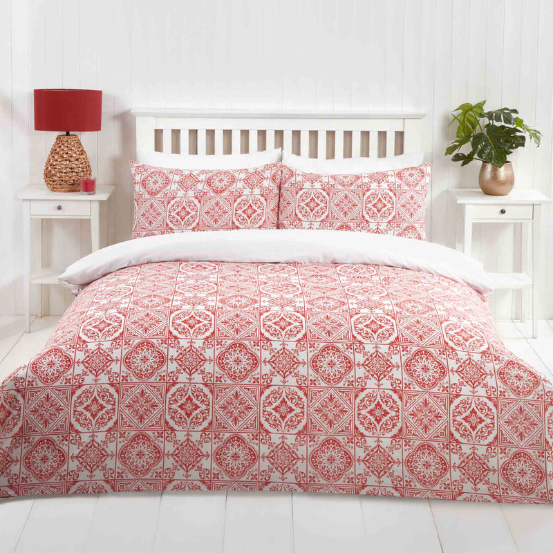 Lewis's Porto Duvet Set - Red