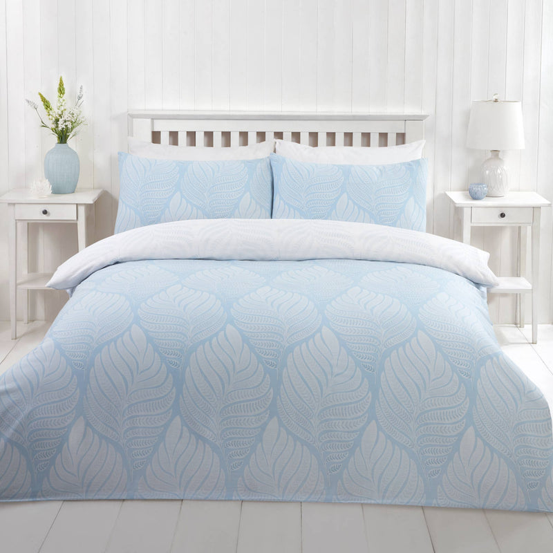 Lewis's Foglia Duvet Set - Blue