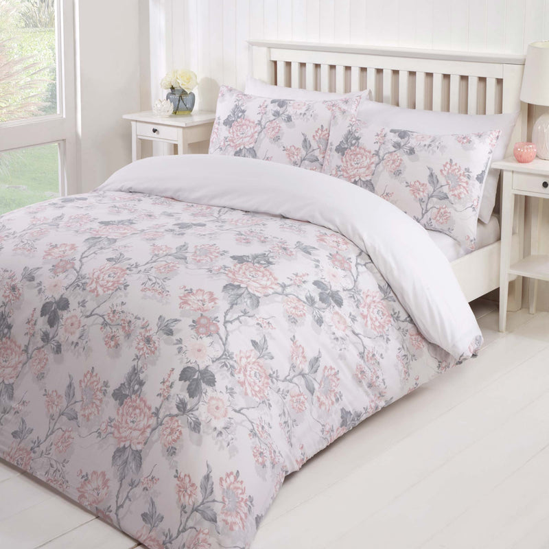 Lewis's Fauna Duvet Set - Grey/Pink