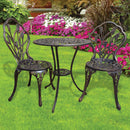 Silver & Stone Bistro Set Lorie Cast Aluminium Tulip 3 Piece