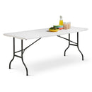 Silver & Stone Folding Camping Trestle Table 6ft 180 x 75 x 73cm - White