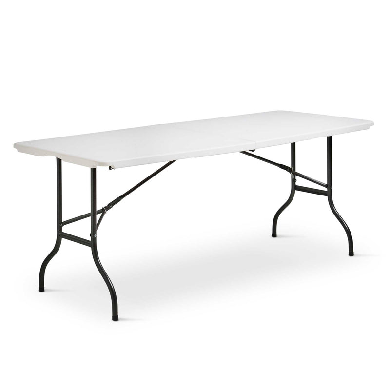 Silver & Stone Folding Camping Trestle Table 6ft 180 x 75 x 73cm - White