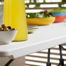 Silver & Stone Folding Camping Trestle Table 6ft 180 x 75 x 73cm - White