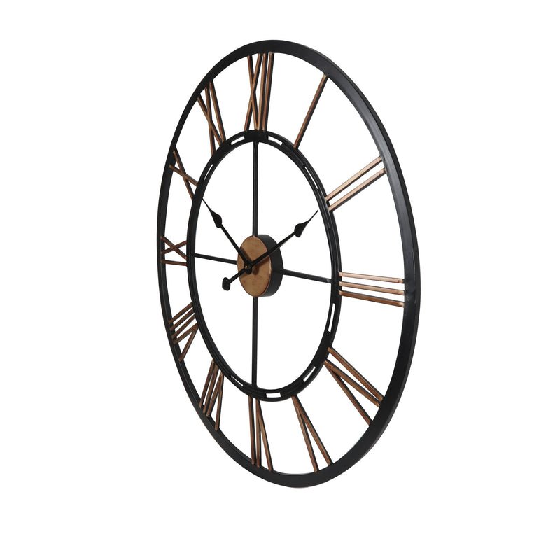Lewis's Wall Clock with Iron Frame Black and Gold 70.5cm
