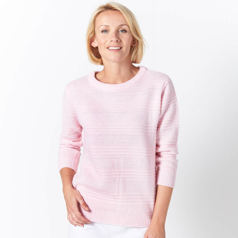 Two Tone Jumper- Pink/White