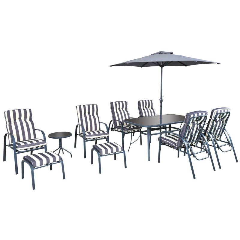 Silver & Stone Windsor Outdoor 11 Piece Furniture Set - Grey