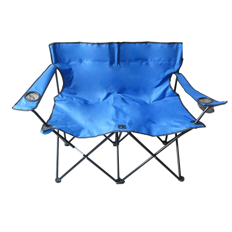 Steel Double  Seat Camping Chair - Blue