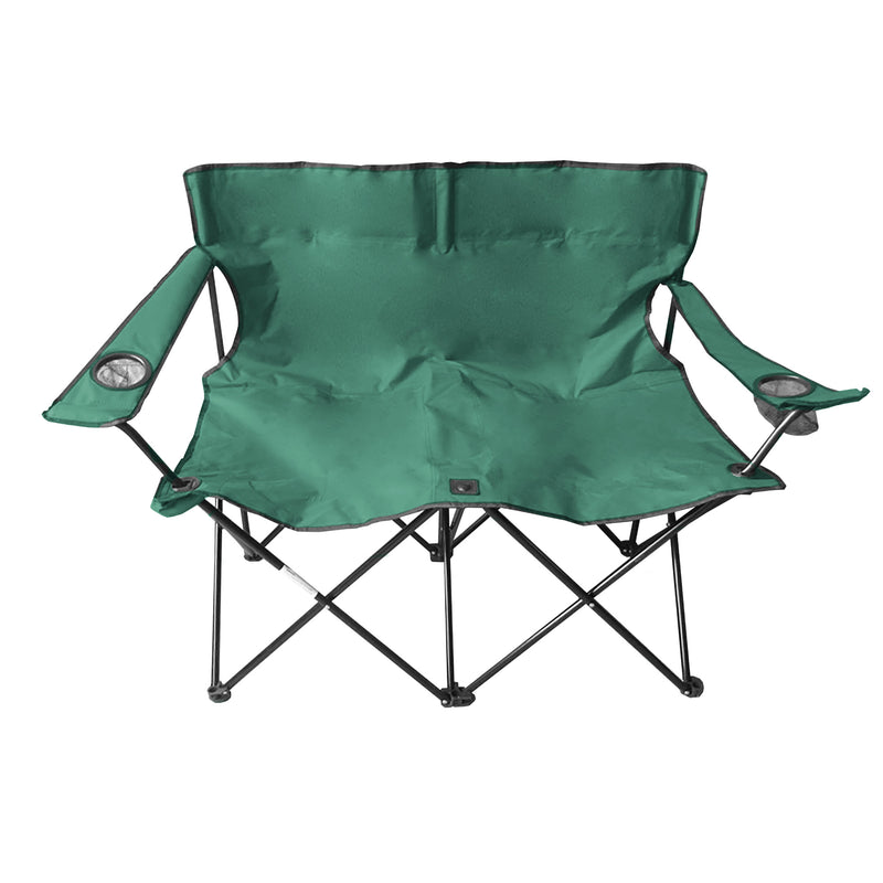 Steel Double Seater Camping Chair - Green