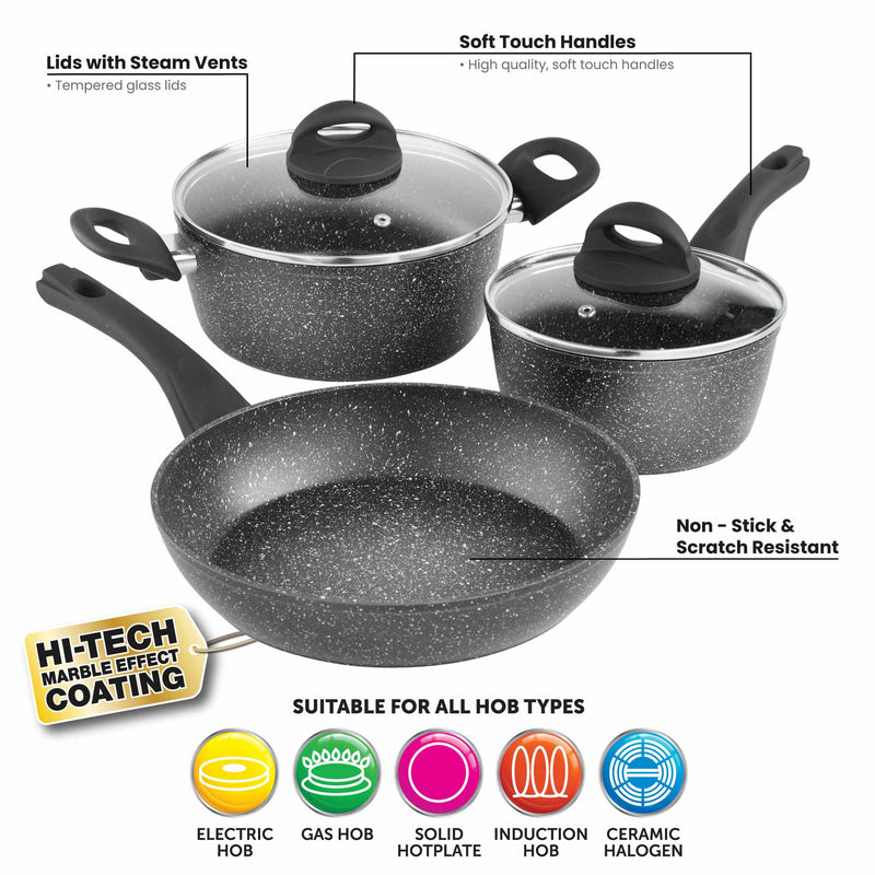 Lewis's  Sovereign Stone Pan Set Home Living Kitchen Frying Cooking Pans