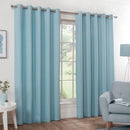 Naples Eyelet Curtains - Pure Cotton - Duck Egg Blue
