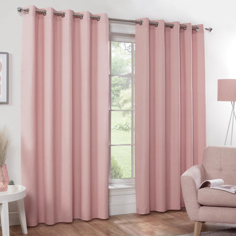 Naples Eyelet Curtains - Pure Cotton - Blush Pink