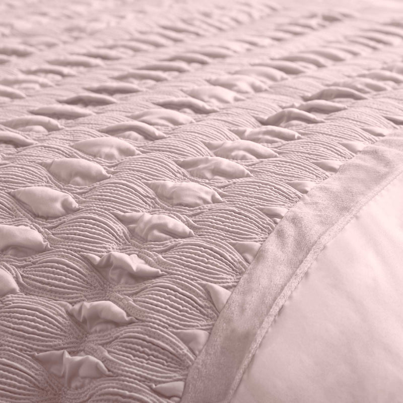 Lewis's Aria Quilted Satin Panel Luxury Duvet Set - Blush Pink