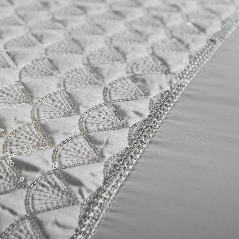 Lewis's Charlotte Sequin Panel Luxury Duvet Set - Silver