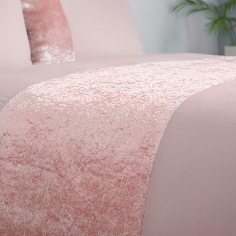 Lewis's Amelia Crushed Velvet Duvet Set - Blush Pink