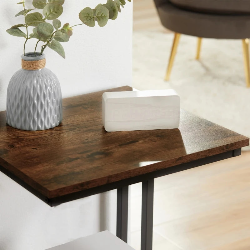 HOMCOM Vintage Side Table Square - Brown
