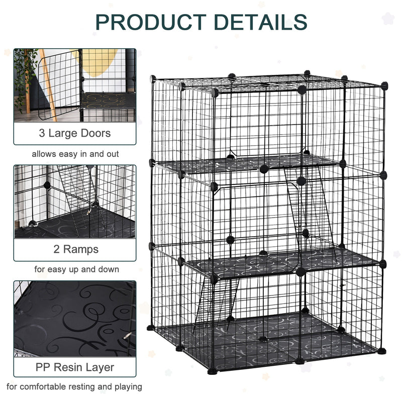 PawHut Pet Playpen Small Animal Cage