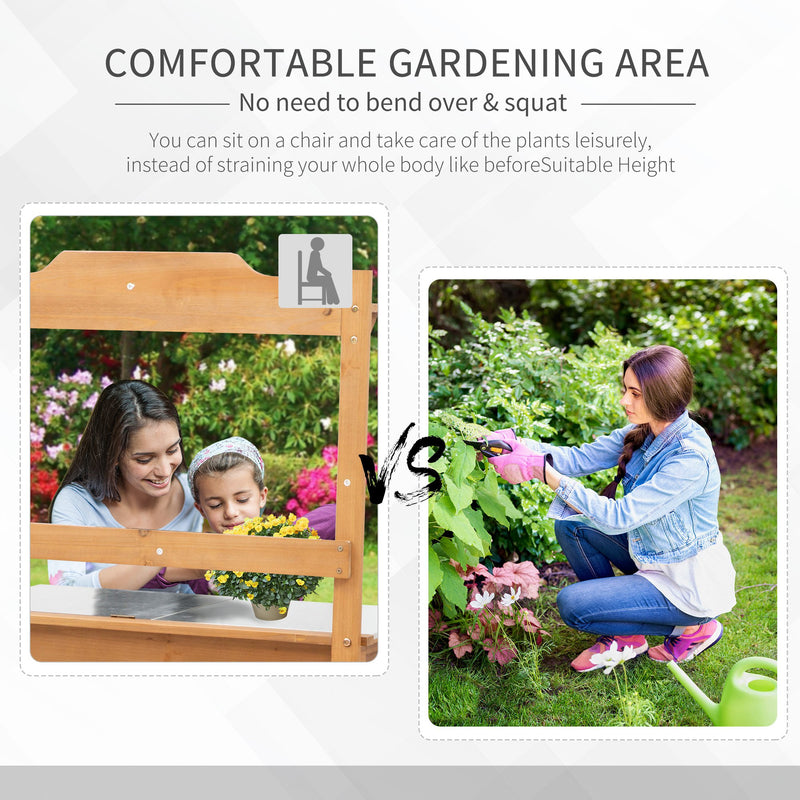 Outsunny Wooden Garden Potting Table