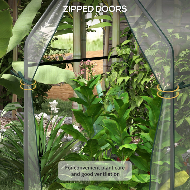 Outsunny Tomato Greenhouse with 2 Zipped Doors, Outdoor Green House, Clear