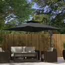 Outsunny 3(m)Garden Parasol Patio Umbrella w/ Hydraulic Mechanism Dual Top Grey
