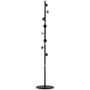 HOMCOM Steel Coat Stand Rack Marble Base 8 Hook for Living Room Entryway,Black