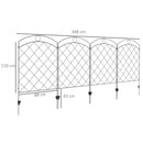 Outsunny 4PCs Decorative Garden Fencing 43in x 11.4ft Steel Border Edging