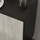 HOMCOM Sideboard Storage Cabinet for Living Room with Adjustable Shelves Black