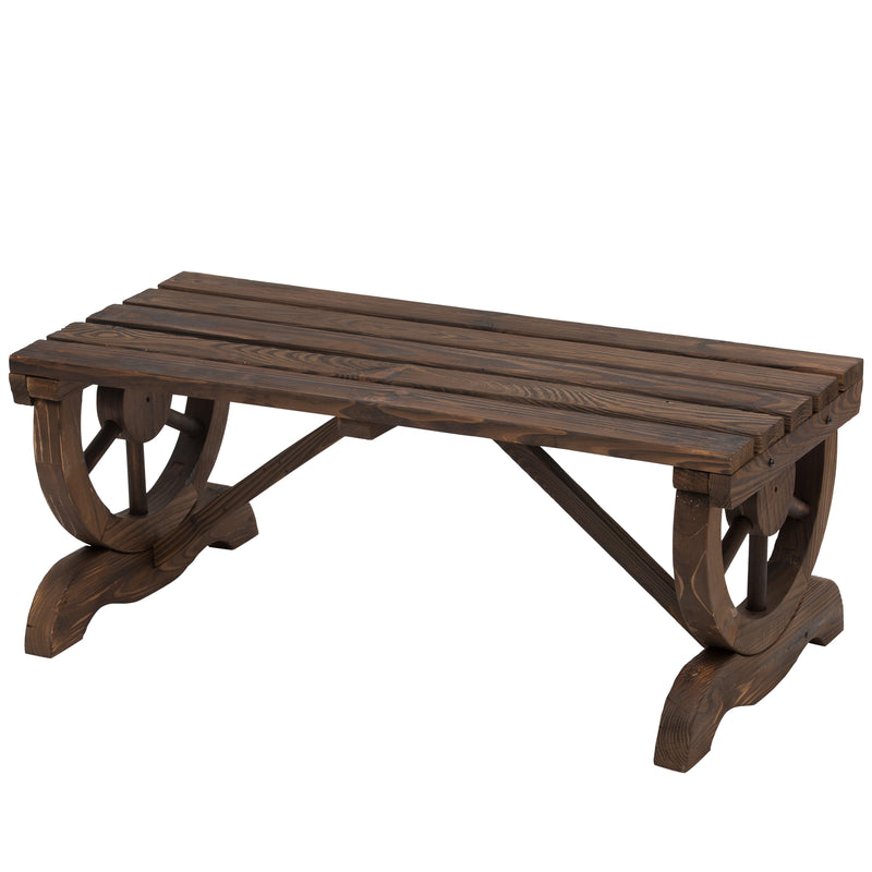 Outsunny Wooden Garden Stool/Bench - Brown