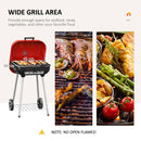 Outsunny Charcoal Trolley BBQ Garden Outdoor Barbecue