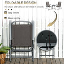 Outsunny Patio Bistro Set Folding Chairs & Coffee Table For Balcony, Brown