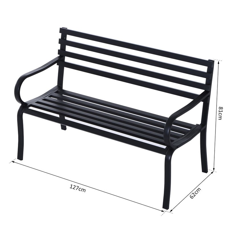 Outsunny Garden Bench -  Black