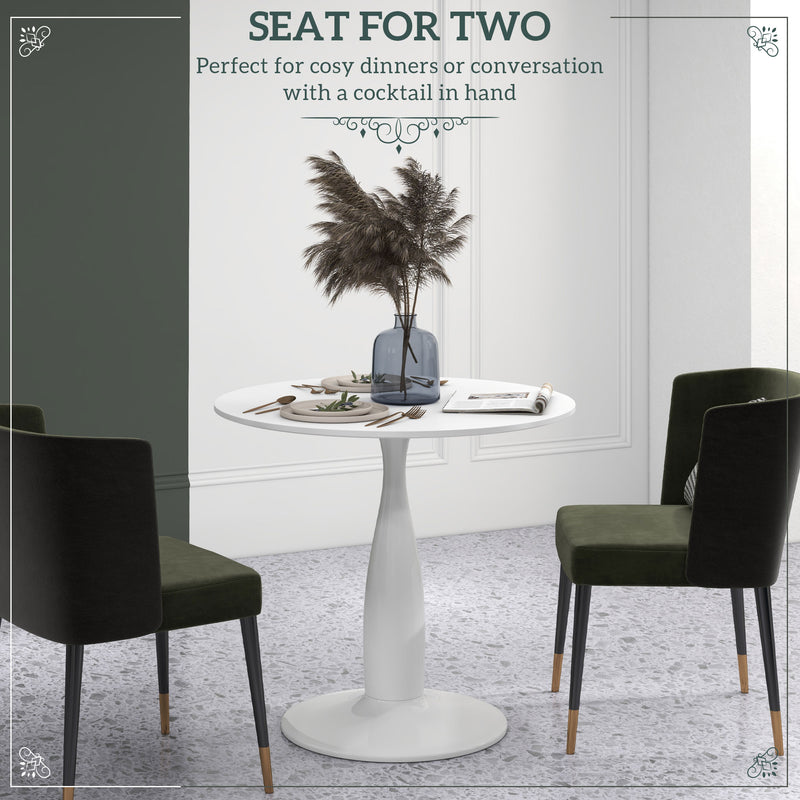 HOMCOM Round Dining Table with Steel Base for Living Room, Dining Room