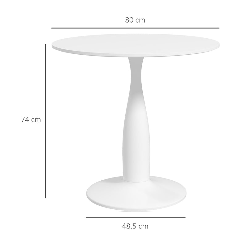 HOMCOM Round Dining Table with Steel Base for Living Room, Dining Room