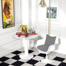 HOMCOM Round Dining Table with Steel Base for Living Room, Dining Room