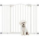 PawHut 74-100cm Adjustable Metal Pet Gate Safety Barrier w/ Auto-Close White