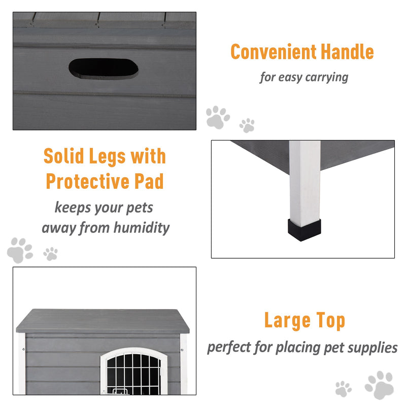 PawHut  Dog Kennel House - Grey