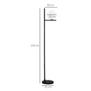 HOMCOM Modern Metal Floor Lamp with Sphere Light 159cm - Black