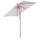 Outsunny Wooden Patio Umbrella Market Parasol Outdoor Sunshade Cream White